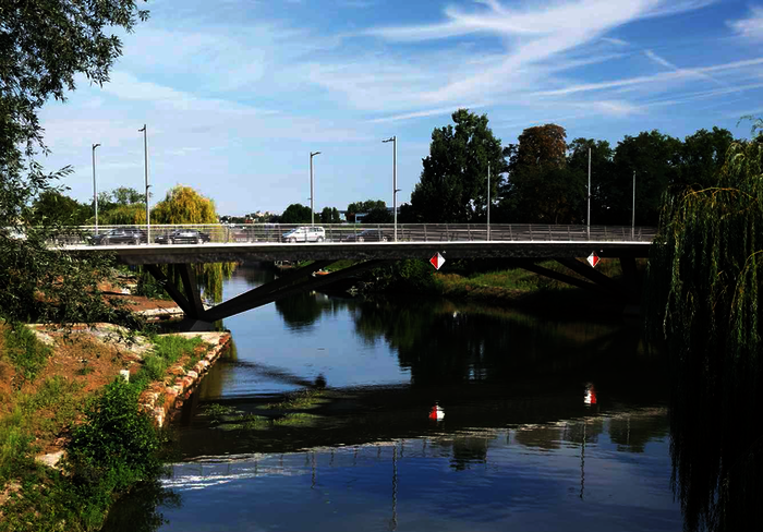 Die Bleichinselbrücke in Heilbronn ist das Preisträgerbauwerk in der Kategorie „Straßen- und Eisenbahnbrücken“.