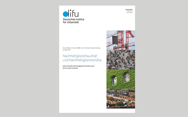 Cover der Difu-Publikation "Nachhaltigkeitshaushalt und Nachhaltigkeitsrendite"