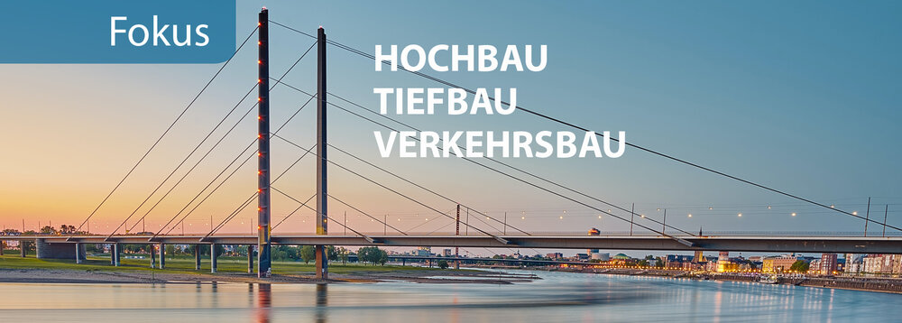 Theodor-Heuss-Brücke in Düsseldorf über den Rhein, Schrägseilbrücke
