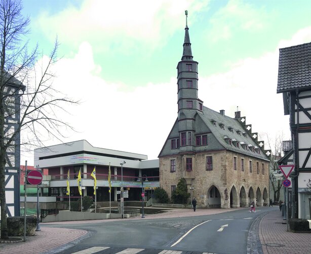 Fotografie des Rathaus Korbach von schräg rechts 