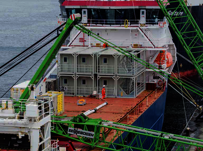 Die Offshore-Container von ELA kommen unter anderem auf Versorgerschiffen zum Einsatz und bieten viele Ausstattungsmöglichkeiten.