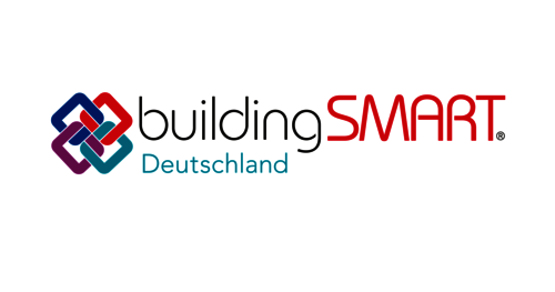Logo Schriftzug buildingSMART Deutschland auf weißem Grund