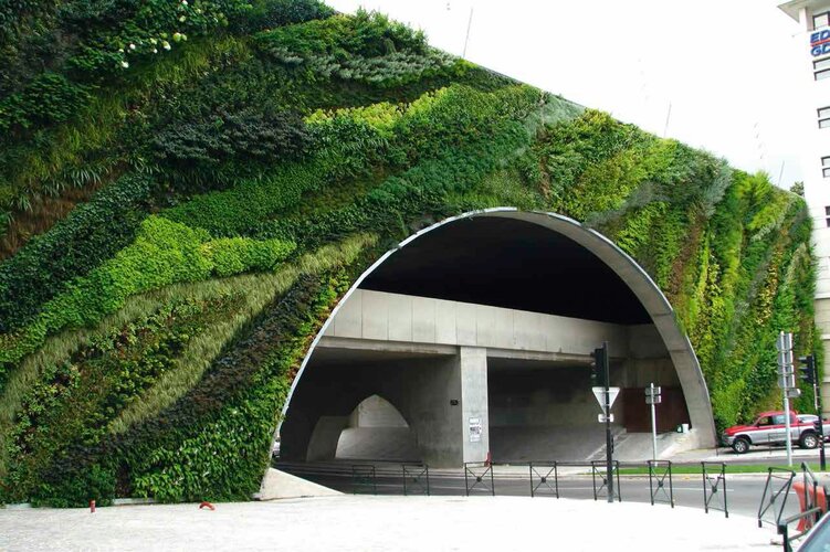 Der französische Botaniker Patrick Blanc begann vor 30 Jahren, öffentliche Gebäude oder Tunneleinfahrten zu begrünen.