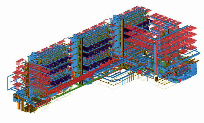 Die Ansicht des Laborgebäudes der ETH GLC innerhalb der Autodesk-Software Revit.