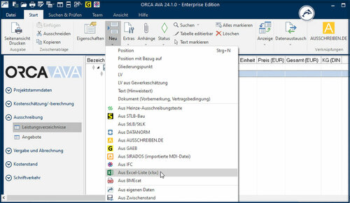 Screenshot Excel-Import (Quelle: Orca Software GmbH)