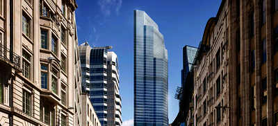 In der Bildmitte „22 Bishopsgate“ – mit 62 Stockwerken und 278 Metern Höhe derzeit das zweitgrößte Gebäude in UK.