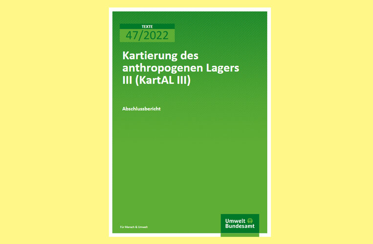 Cover "Kartierung des anthropogenen Lagers III (KartAL III. Abschlussbericht". Grünes Cover, weiße Schrift