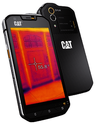 Das FLIR Lepton Wärmebild-Mikrokameramodul ist in das Smartphone von Cat Phone eingebaut.