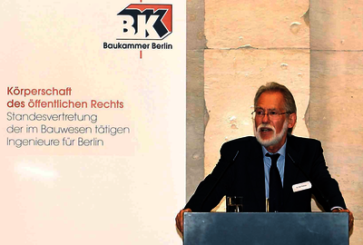 „Den Planern geht es gut.“ Der Präsident der Baukammer Berlin, Dr. Ralf Ruhnau, auf dem Baukammertag.