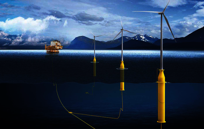 Floatings: Die schwimmenden Windkraftanlagen sollen dazu beitragen, Offshore- Strom noch effizienter produzieren zu können.