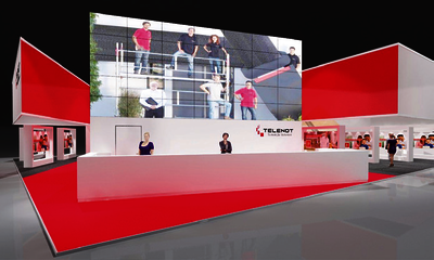 Am Messestand stellt Telenot neue Produkte der Sicherheitstechnik vor. Der neu konzipierte Stand ist 600 Quadratmeter groß.