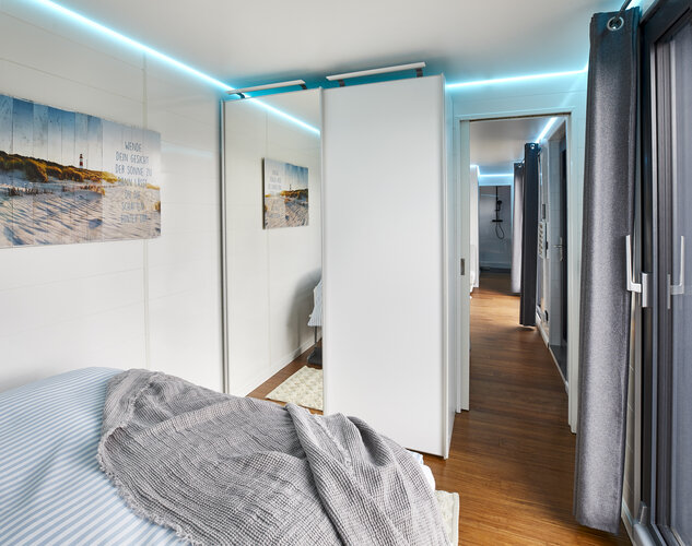 Impressionen aus einem mobilen Mikro-Musterhaus von „The Future House“ 