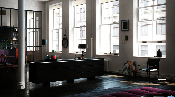 Möbel aus schwarzem Beton – für modernes urbanes Wohnen.