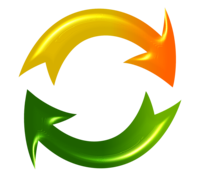 zwei Pfeile als Symbol für Recycling