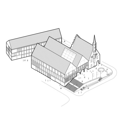 zeichnerischer Entwurf der Rathaus Erweiterung 