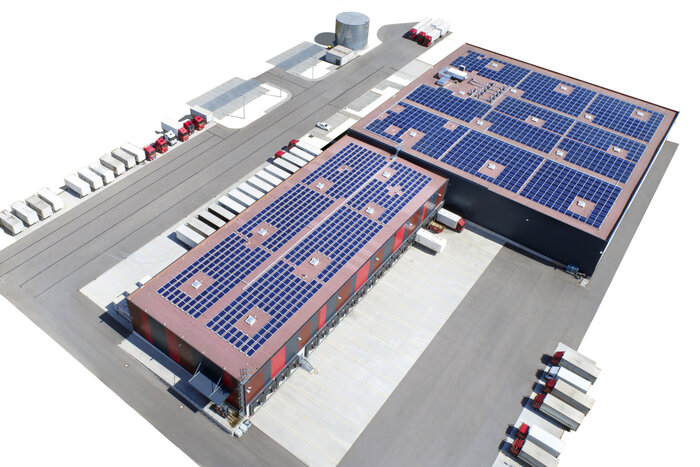 Industrial building, logistics - aerial view