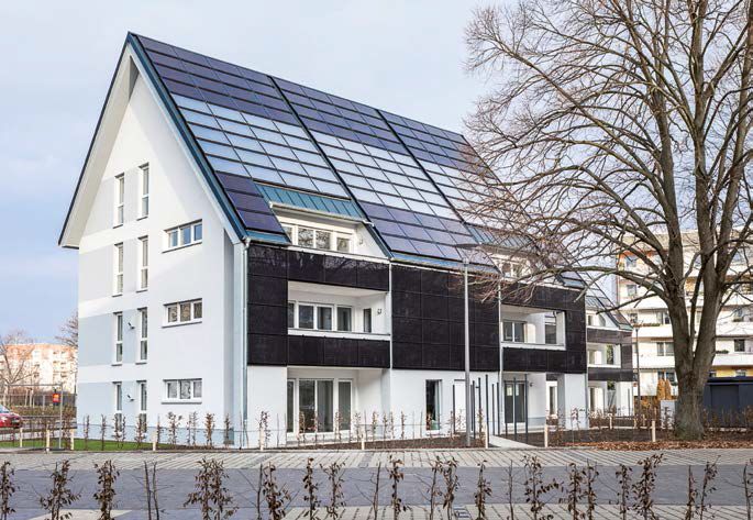 In Cottbus entstanden zwei energieautarke Mehrfamilienhäuser mit insgesamt 14 Wohnungen zwischen 50 und 130 m².