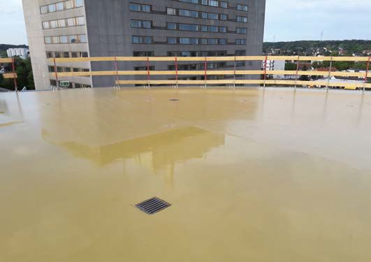Der Landeplatz für Rettungshubschrauber befindet sich auch im Sana Klinikum Offenbach in wetterexponierter Dachlage. 