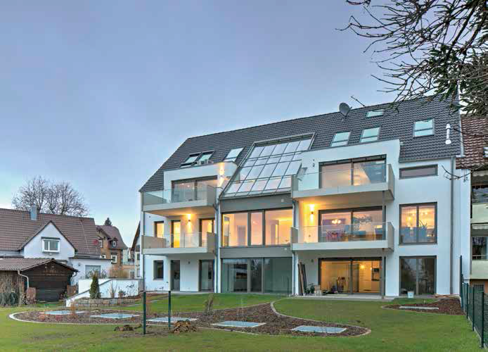 Energetische Gebäudehülle in Stuttgart-Degerloch: Das nur 30 cm dicke monolithische Coriso-Außenmauerwerk trägt maßgeblich zum KfW-Effizienzhausstandard 70 bei.