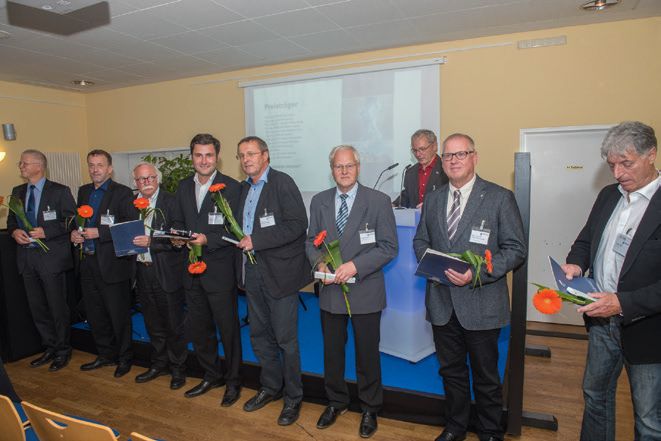 Die Preisträger des Ingenieurpreises 2015 der Ingenieurkammer und des Ingenieurrats des Landes Mecklenburg-Vorpommern.