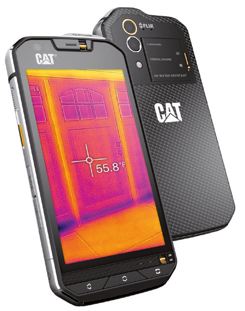 Das FLIR Lepton Wärmebild-Mikrokameramodul ist in das Smartphone von Cat Phone eingebaut.