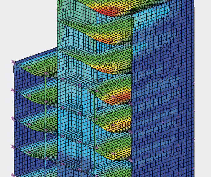 3D-Modell eines Gebäudes, das mit Advance Design® konstruiert wurde